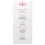 Pink &amp; Black Chandelier Reception Menu Full Color Rack Card