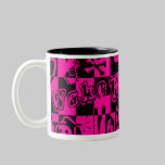 Pink & Black Checkers mugs