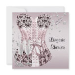 Pink Black Corset Lingerie Bridal Shower invitations