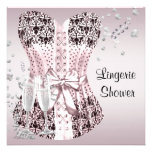 Pink Black Corset Lingerie Bridal Shower Custom Announcement