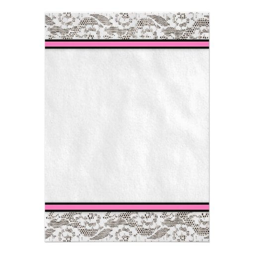 Pink Black Country Lace Bridal Shower Invitations