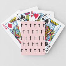 Pink Black Crosses Card Deck