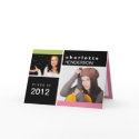 Pink black custom photo graduation announcement card