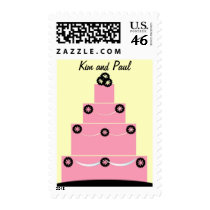 Pink Black Customize with your Names postage