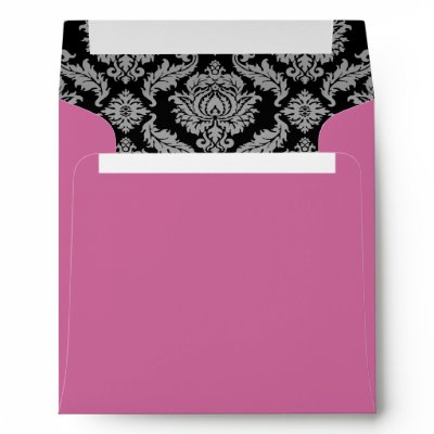 Pink Black Damask Envelope