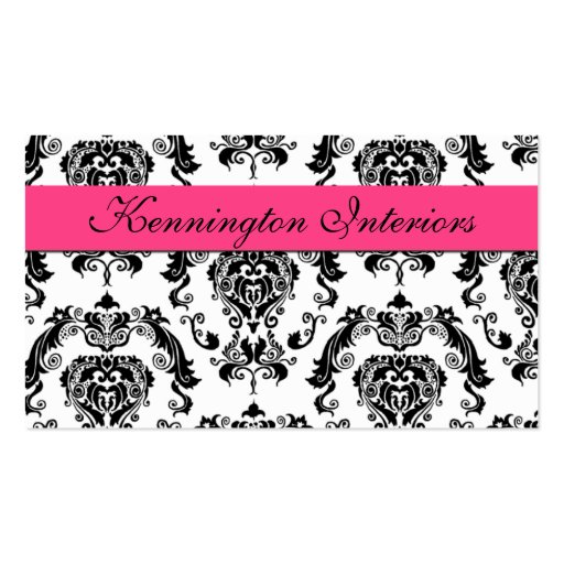 Pink Black Damask Lace Business Cards