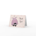 Pink Black Damask Shoes Baby Girl Thank You Cards