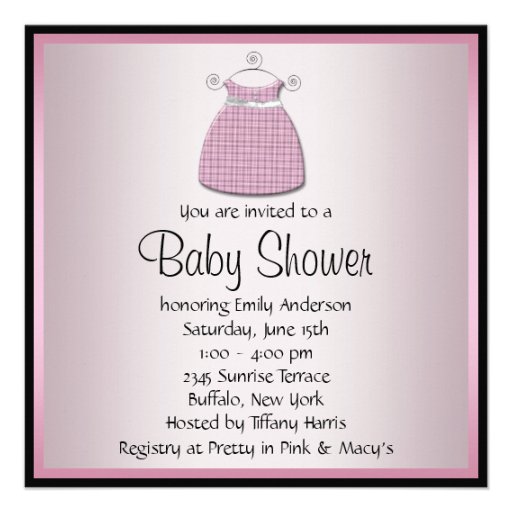 Pink Black Dress Shoes Pink Black Baby Girl Shower Custom Announcement