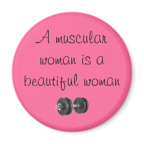 Pink & Black Dumbbell Magnet magnets