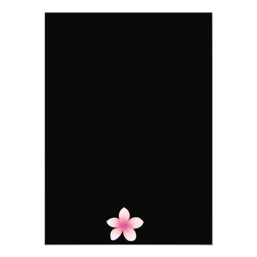 Pink & Black Frangipani Birthday Invite