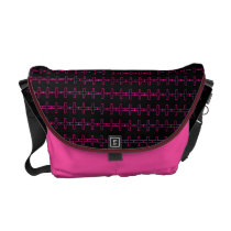 Pink & Black Geometric Rickshaw Messenger Bag