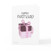 Pink & Black Gift Birthday cards