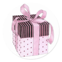 Pink & Black Gift Sticker