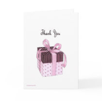 Pink & Black Gift Thank You Card