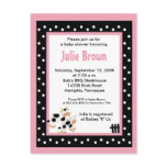 Pink & Black Girly Moo Cow Baby Shower Invitations Post Card