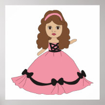 Pink & Black Gown Princess 1 Poster