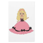 Pink & Black Gown Princess 4 Stationery Paper
