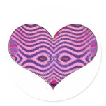 pink black heart round stickers