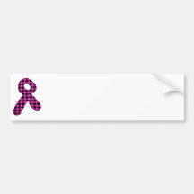 Pink/Black Houndstooth Awareness Ribbon Bumper Sticker