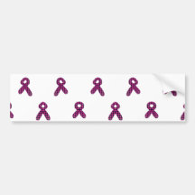 Pink/Black Houndstooth Awareness Ribbon Pattern Bumper Sticker