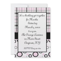 Pink Black Invitation