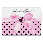 Pink Black Ladybug Thank You Cards