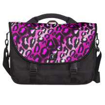 Pink & Black Leopard Laptop Bag