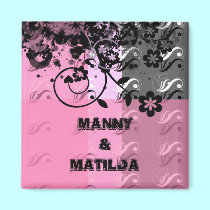 Pink & Black magnets