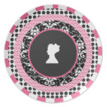 Pink & Black, Mix & Match Patterns Dinner Plates