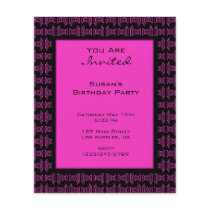 Pink black pattern party flyers