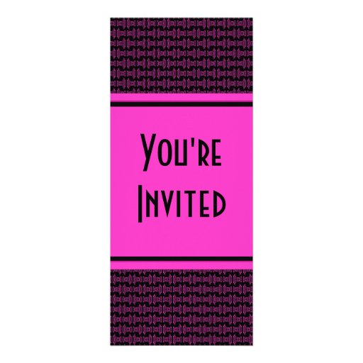 Pink black pattern party invitation