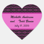 Pink Black Pattern Wedding Sticker
