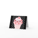 Pink Black Pink Cupcake Thank You Cards
