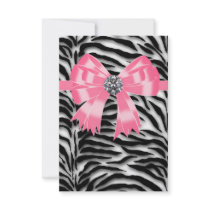 Pink Black Pink Zebra RSVP Template Announcements