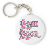 Pink Black Plaid Goth Geek Key Chains