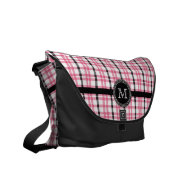 Pink black plaid monogram Rickshaw messenger bag rickshawmessengerbag