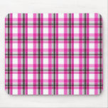 Pink black plaid - Mousepad