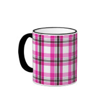Pink black plaid - Mug by cycreation Pink black plaid - Mug