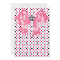 Pink Black Polka Dot Invitation Template