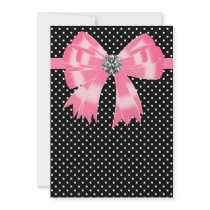 Pink Black Polka Dot Invitation Template