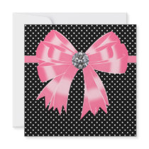 Pink Black Polka Dot Party Invitation Template