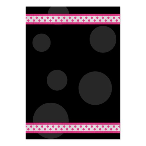 Pink & Black Polka Dots Bat Mitzvah Reception Card Business Card Templates (back side)