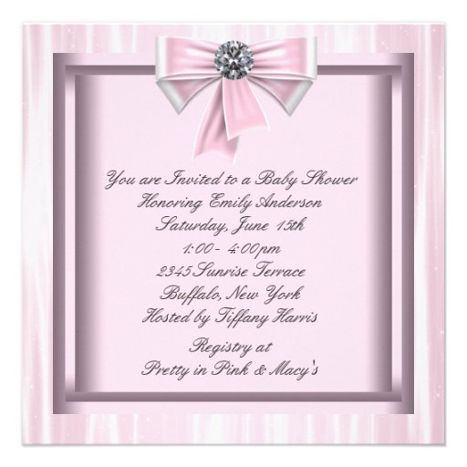 Pink Black Princess Baby Shower Invitations Custom Announcement