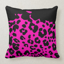 Pink black razberry cheetah spots throw pillow