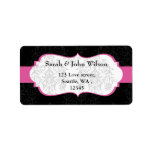 pink black  ,return address label