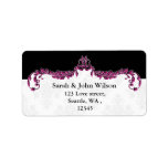 pink black return address label
