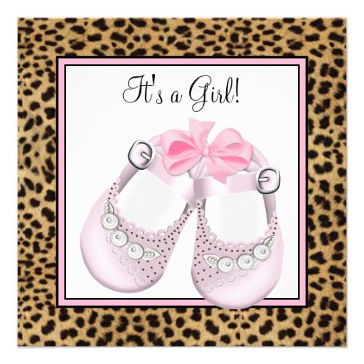 ... baby girl shower invitations pink leopard baby shower invitations pink