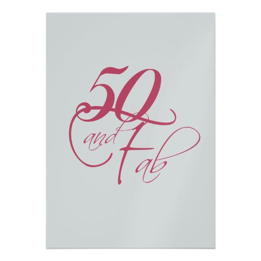 Pink Black Silver 50th Birthday Invitations