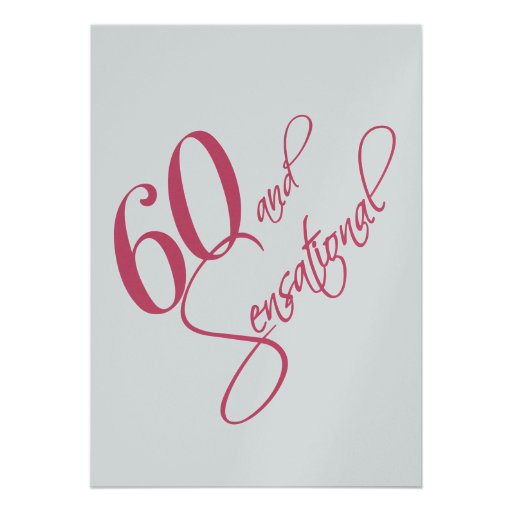 Pink Black Silver 60th Birthday Invitations