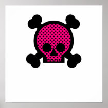 Pink & Black Skull Posters
